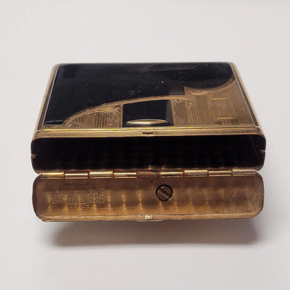 1930s Ronson Double Decker Black Enamel Case Lighter