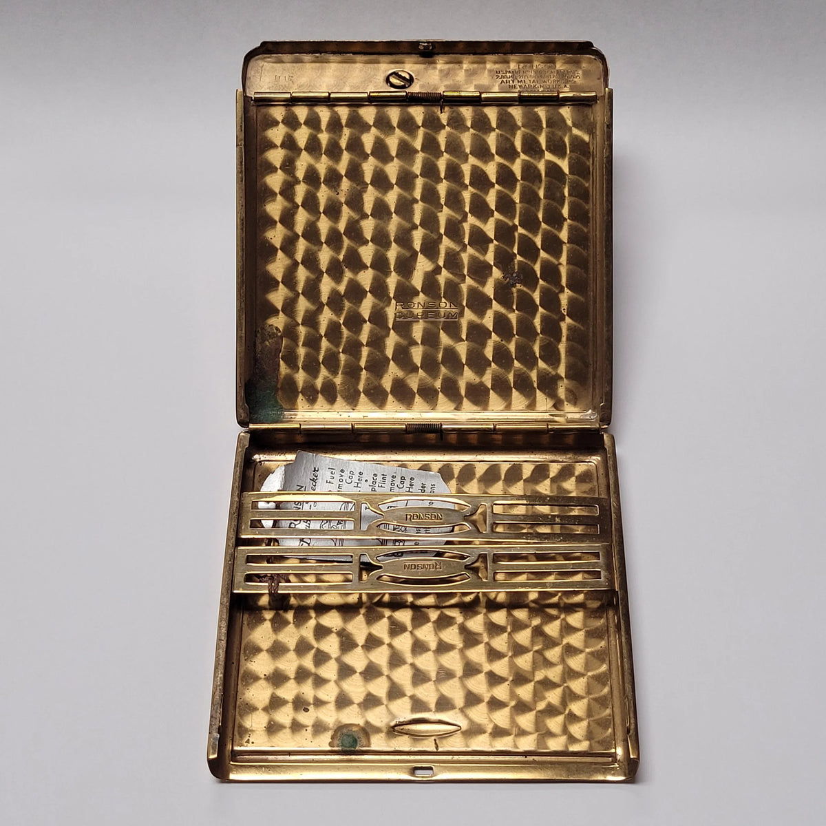 1930s Ronson Double Decker Black Enamel Case Lighter