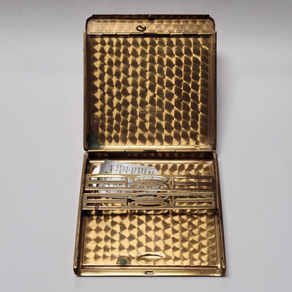 1930s Ronson Double Decker Black Enamel Case Lighter