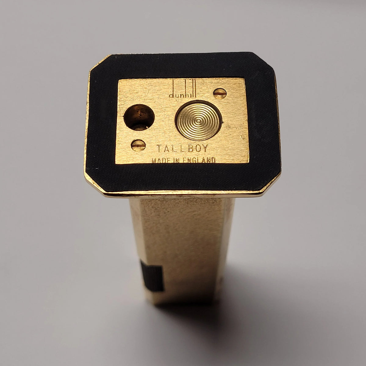 Alfred Dunhill Tallboy Gold Plated Fine Bark Table Lighter