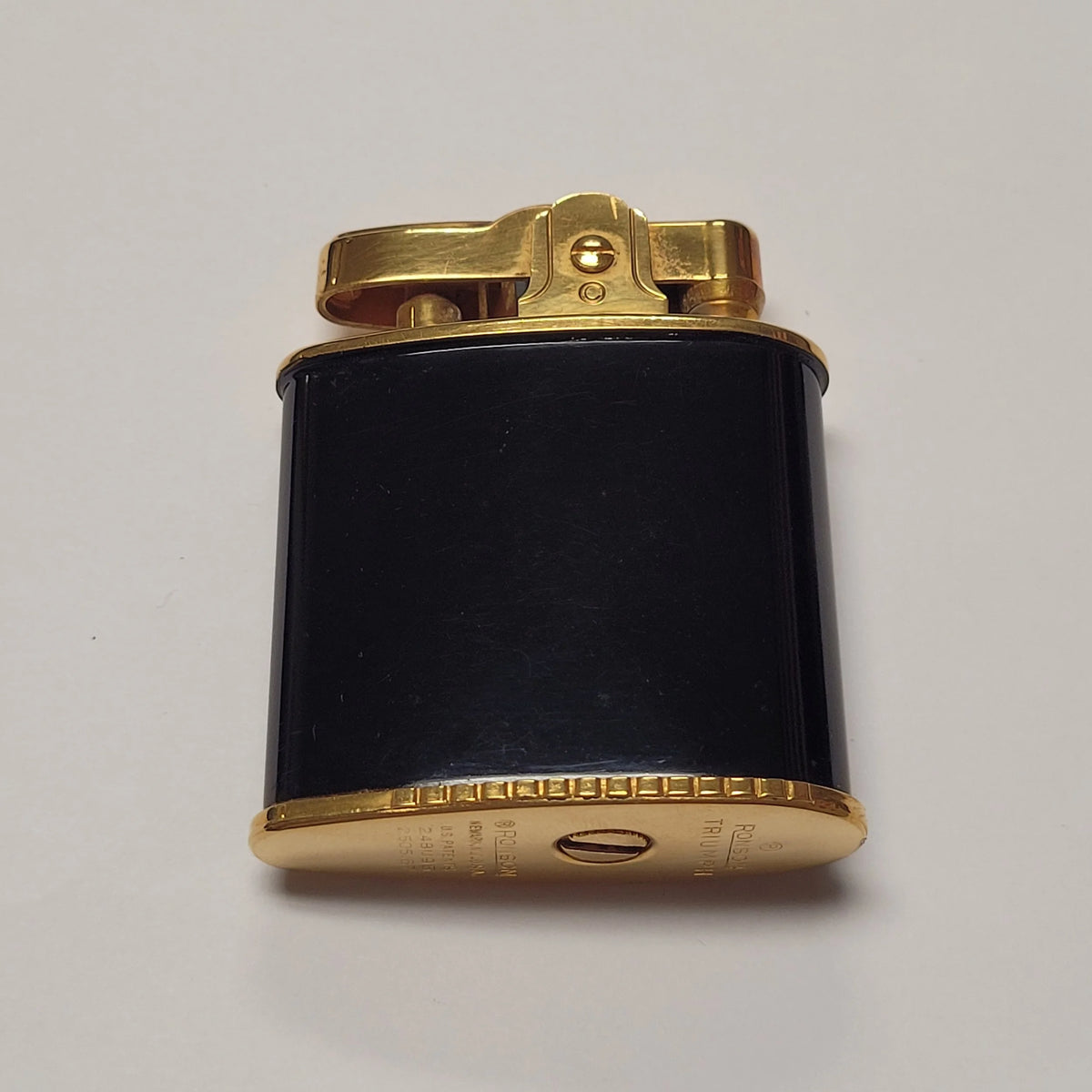 1950s Ronson Triumph Gold Plate & Black Enamel Lighter