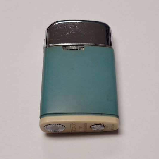 Ronson Varaflame Windlite Blue & Chrome Lighter