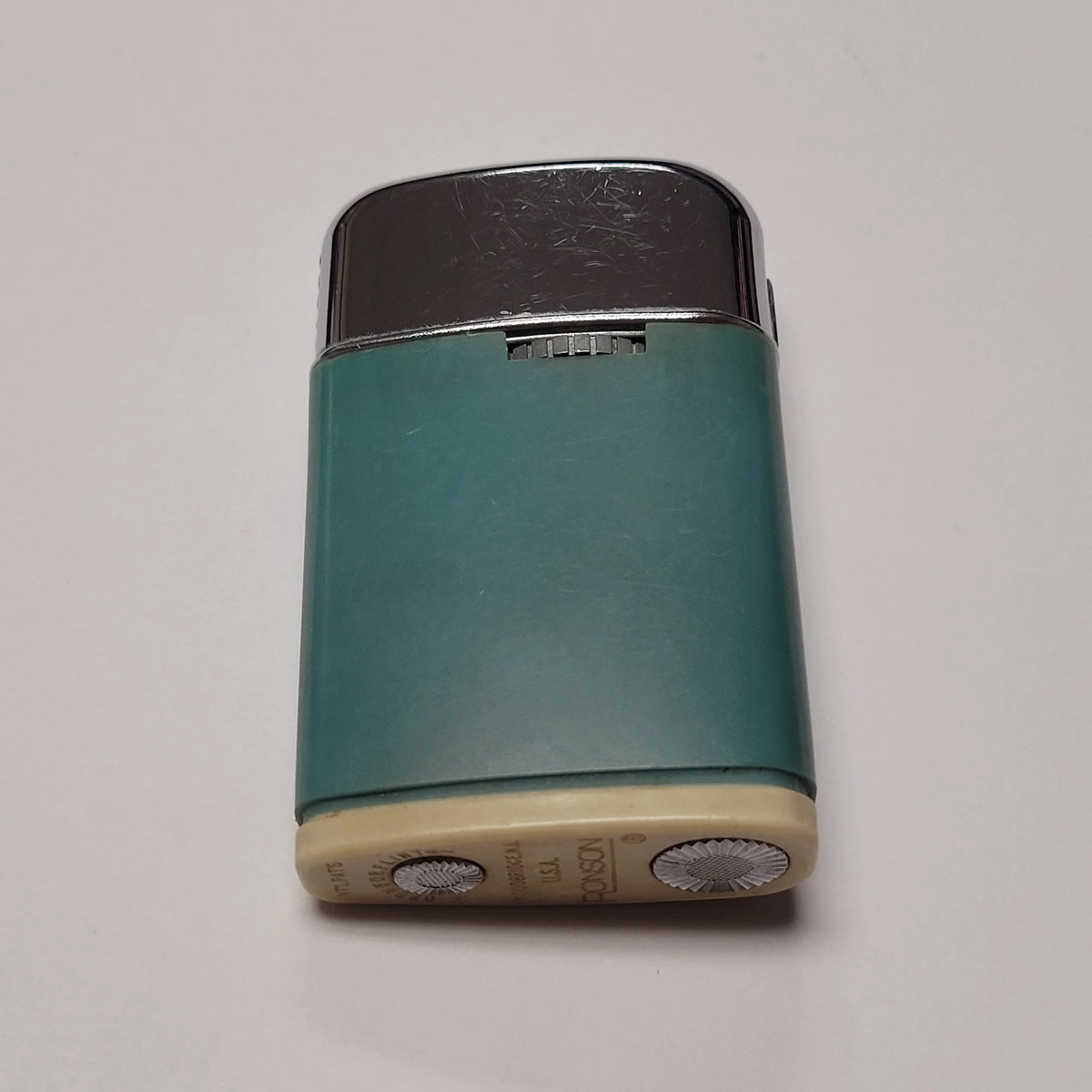 Ronson Varaflame Windlite Blue & Chrome Lighter