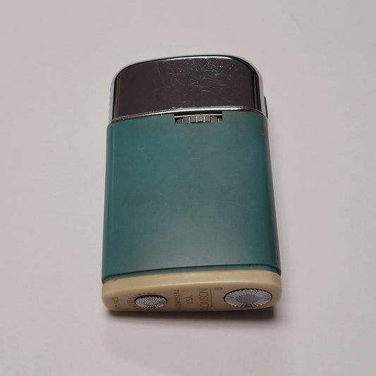 Ronson Varaflame Windlite Blue & Chrome Lighter