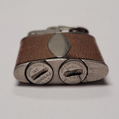 1930s Ronson De-Light Brown Leather Wrap Lighter