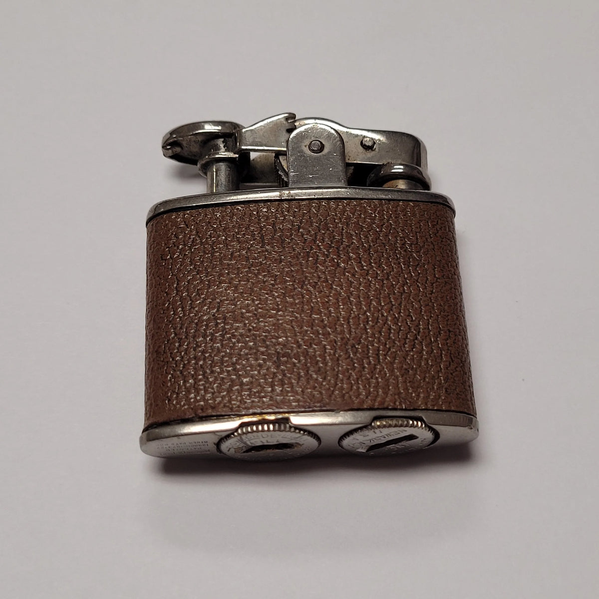 1930s Ronson De-Light Brown Leather Wrap Lighter