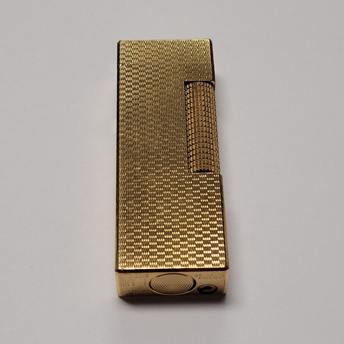 Alfred Dunhill Rollagas Gold Plated Basketweave Lighter