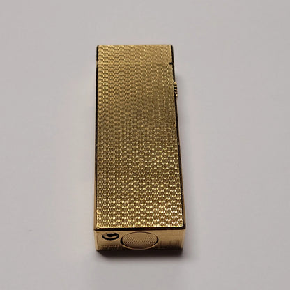 Alfred Dunhill Rollagas Gold Plated Basketweave Lighter