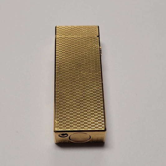 Alfred Dunhill Rollagas Gold Plated Basketweave Lighter