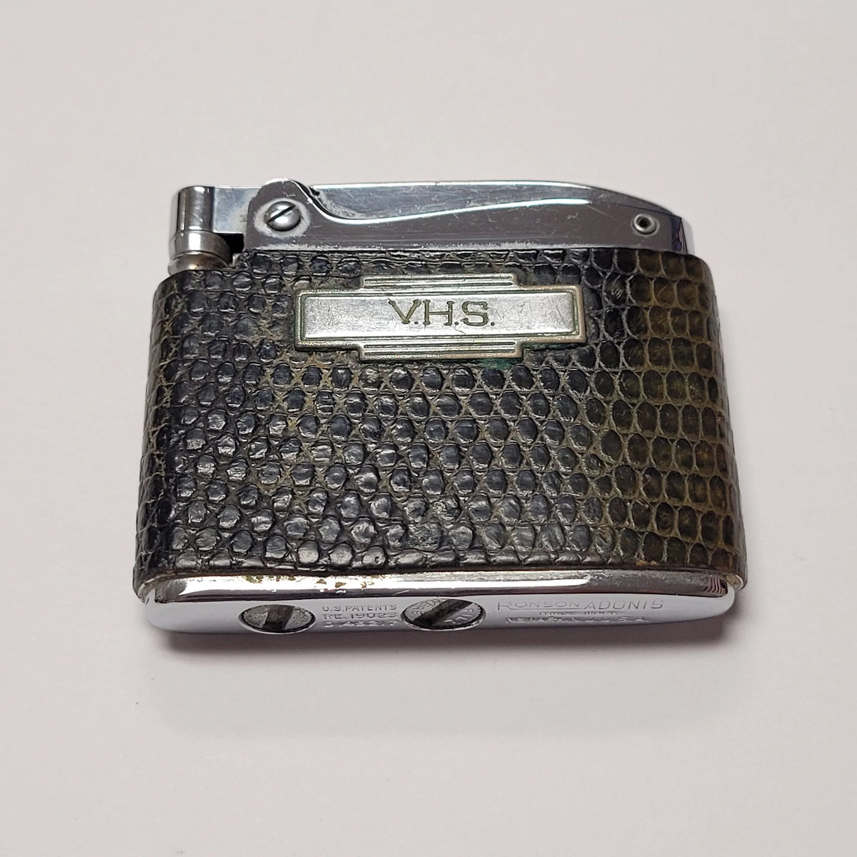 1940s Ronson Adonis Green Leather Wrap Lighter