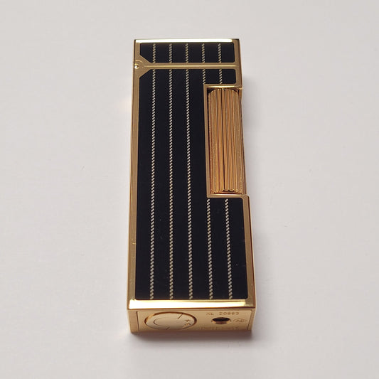 Alfred Dunhill Rollagas 2 Gold Plated Black Lacquer Lighter