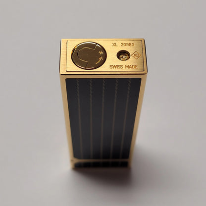 Alfred Dunhill Rollagas 2 Gold Plated Black Lacquer Lighter