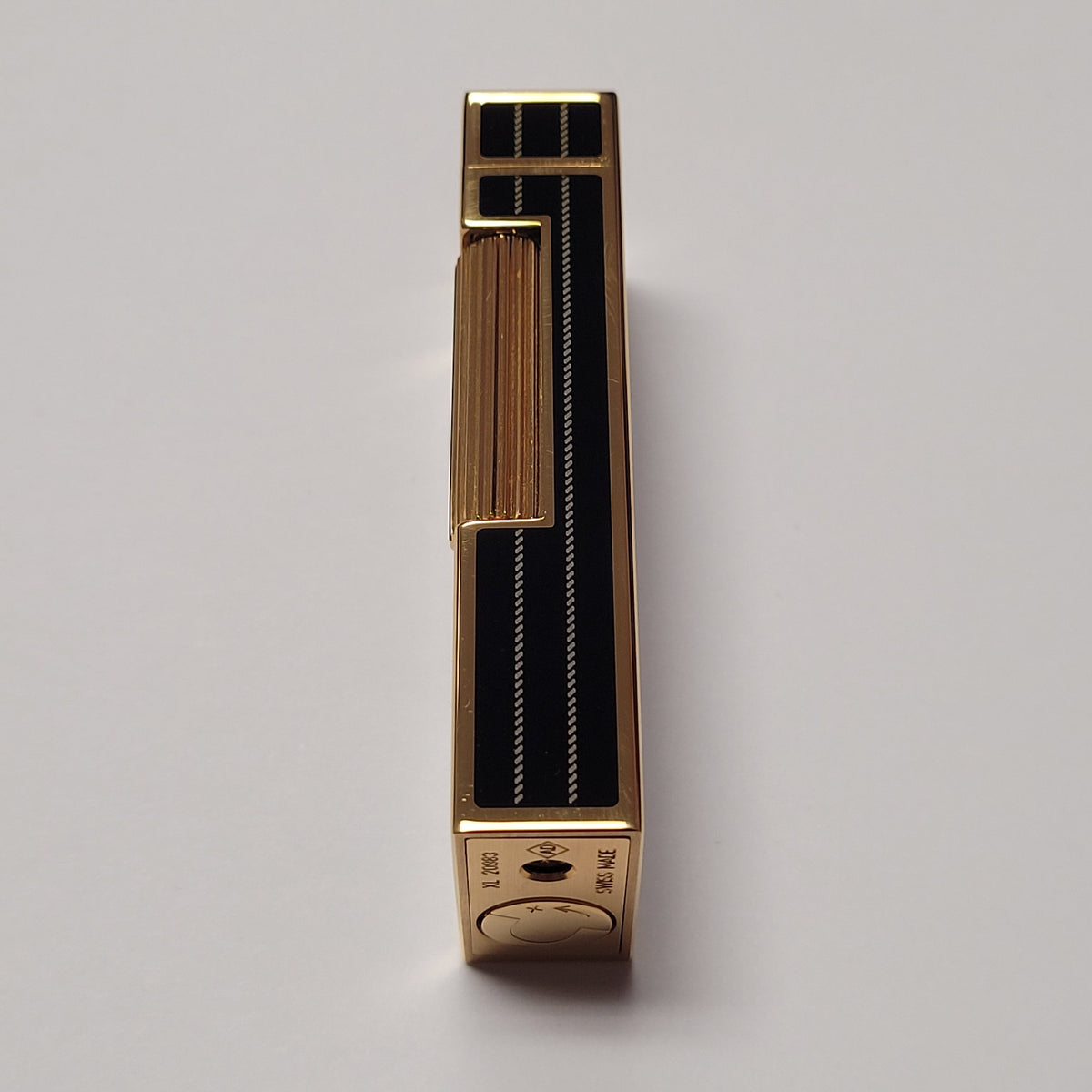 Alfred Dunhill Rollagas 2 Gold Plated Black Lacquer Lighter