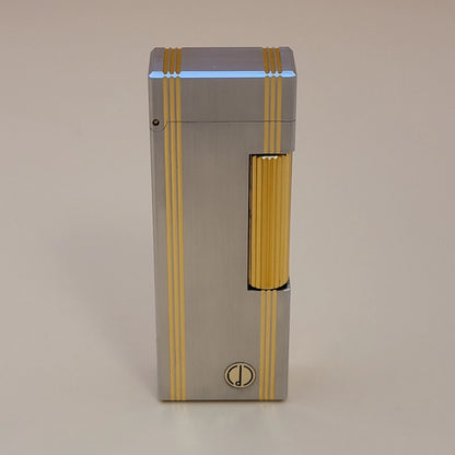 Alfred Dunhill Rollagas Brushed Palladium & Gold Strips Lighter