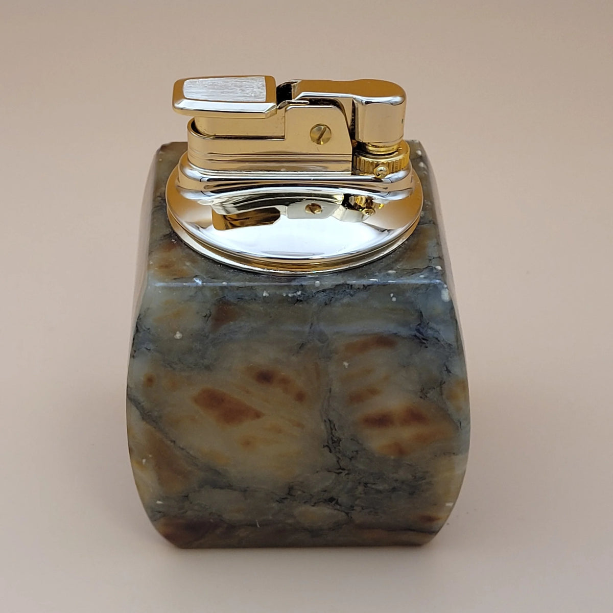 Vintage Hand Carved Alabaster Butane Table Lighter