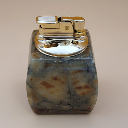 Vintage Hand Carved Alabaster Butane Table Lighter