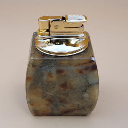 Vintage Hand Carved Alabaster Butane Table Lighter