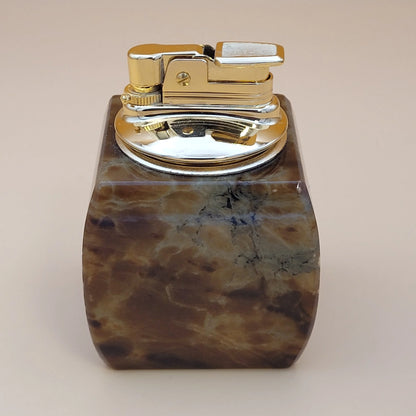 Vintage Hand Carved Alabaster Butane Table Lighter