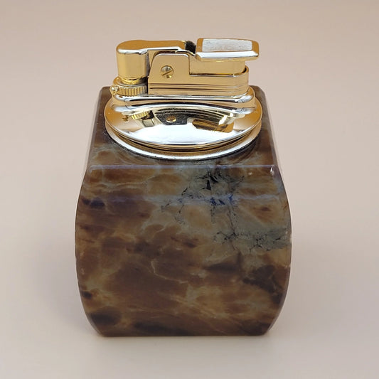 Vintage Hand Carved Alabaster Butane Table Lighter