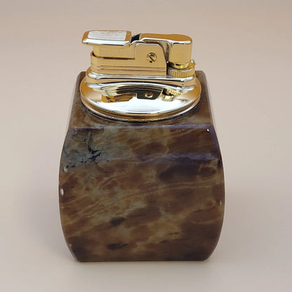 Vintage Hand Carved Alabaster Butane Table Lighter