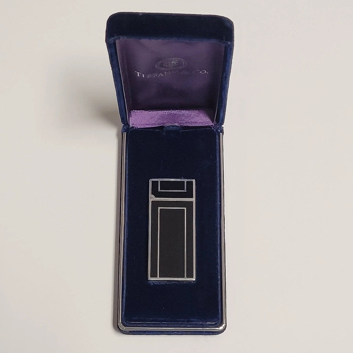 Tiffany & Co. Silver Plated & Black Lacquer Lighter