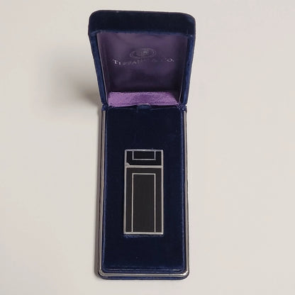 Tiffany & Co. Silver Plated & Black Lacquer Lighter