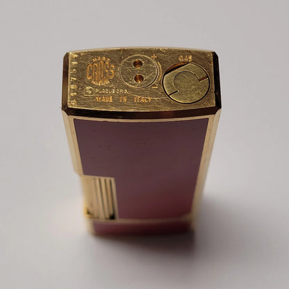 Mark Cross Gold Plated & Red Lacquer Lighter