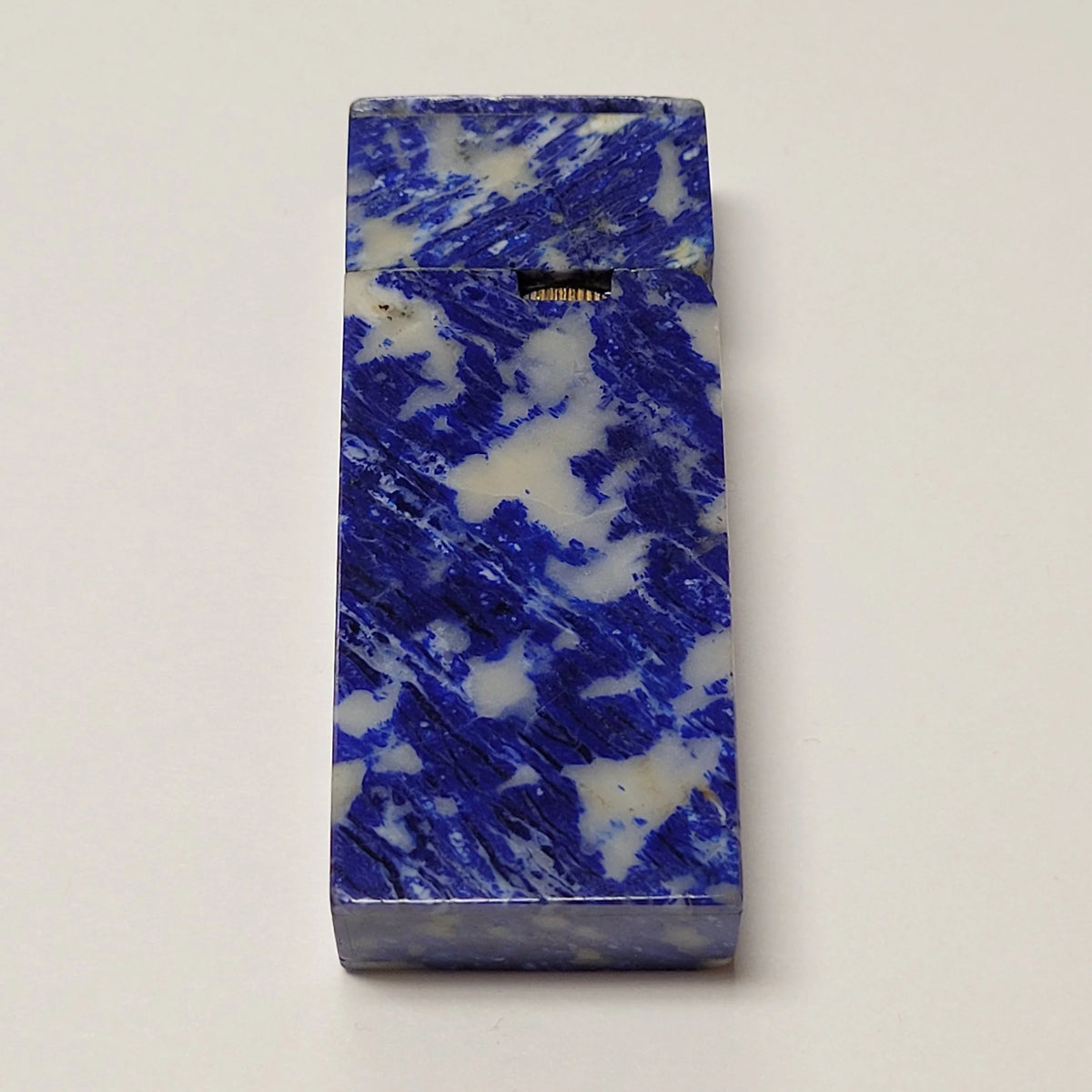 Vintage Malachite Blue & White Butane Lighter