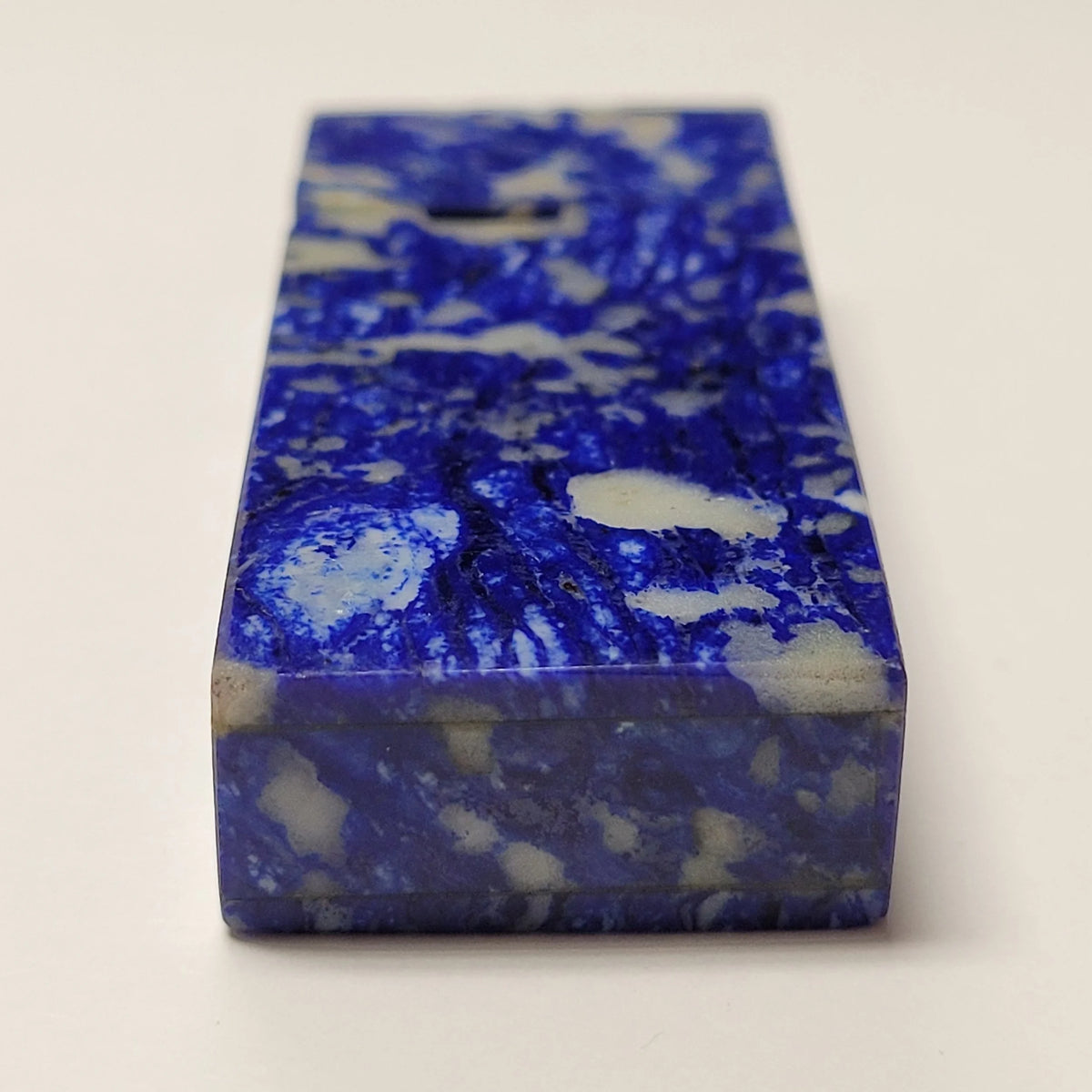 Vintage Malachite Blue & White Butane Lighter