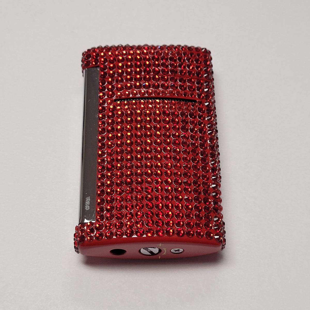 S.T. Dupont Minijet Red Swarovski Crystals Lighter