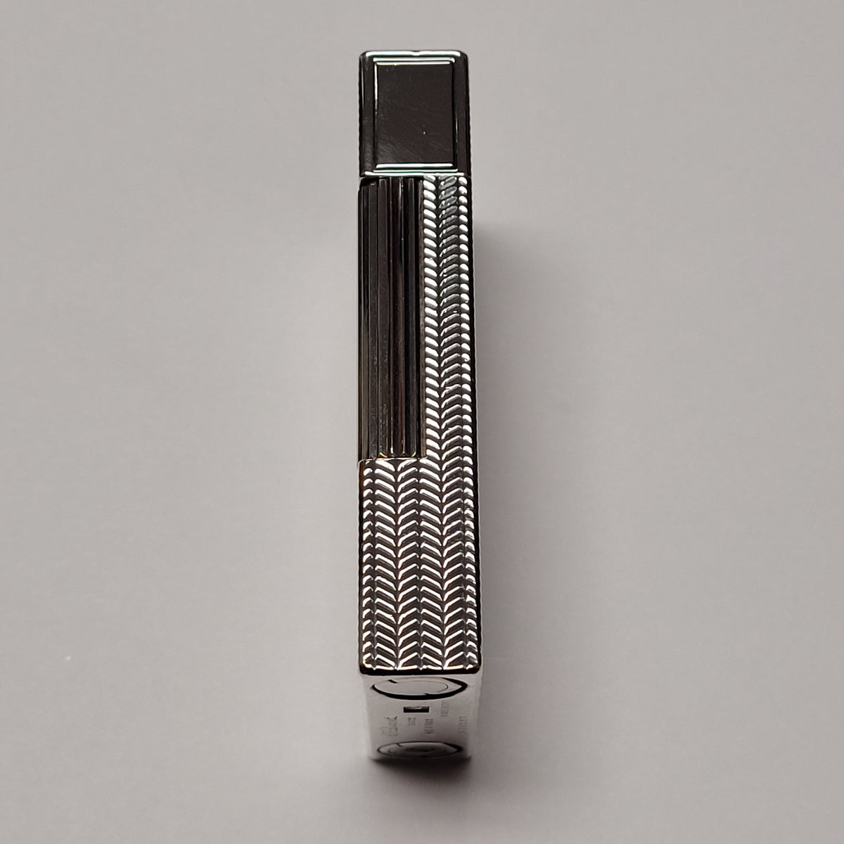 S.T. Dupont Ligne 2 Silver Plated Chevron Lighter