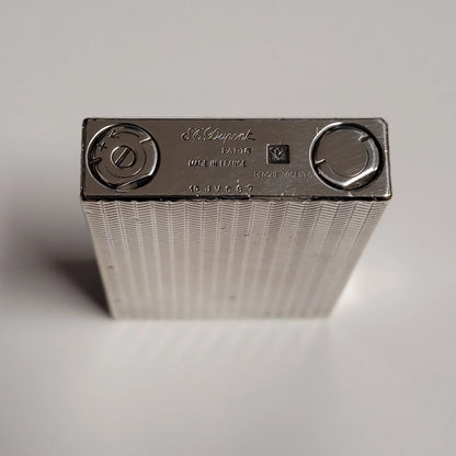 S.T. Dupont Ligne 2 Silver Plated Chevron Lighter