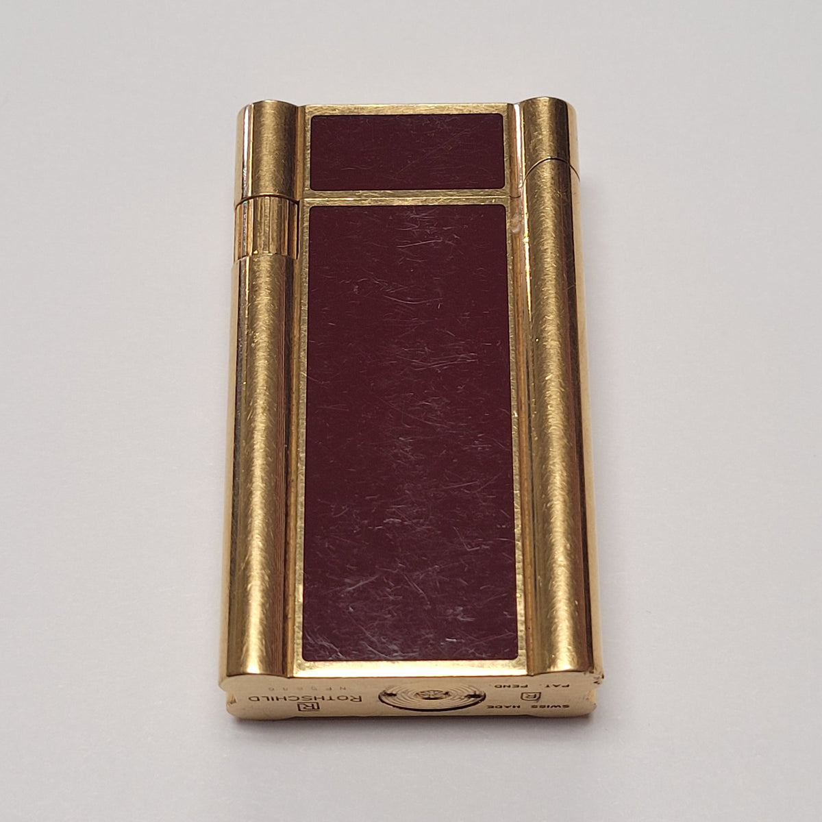 Rothschild Gold Plated & Red Lacquer Lighter