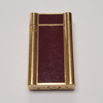 Rothschild Gold Plated & Red Lacquer Lighter