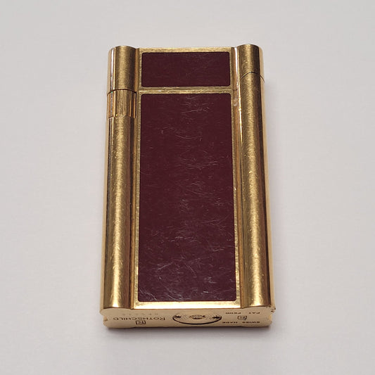 Rothschild Gold Plated & Red Lacquer Lighter