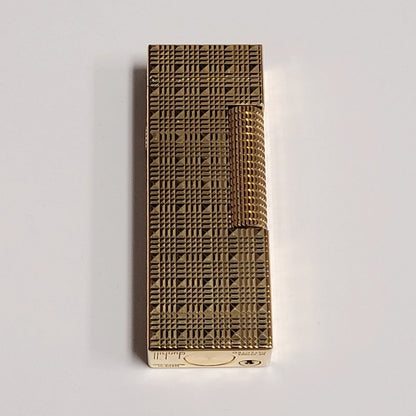 Alfred Dunhill Rollagas Gold Plated & Square Tartan Lighter
