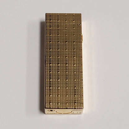 Alfred Dunhill Rollagas Gold Plated & Square Tartan Lighter