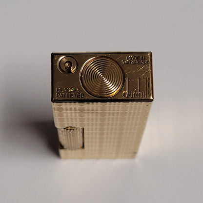 Alfred Dunhill Rollagas Gold Plated & Square Tartan Lighter