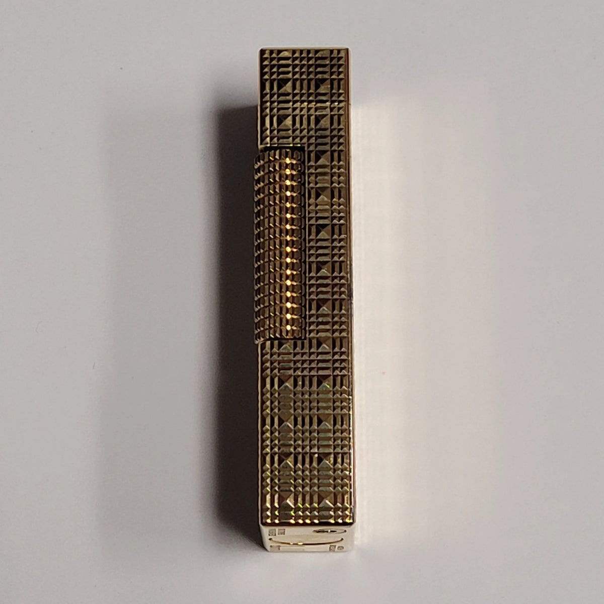 Alfred Dunhill Rollagas Gold Plated & Square Tartan Lighter