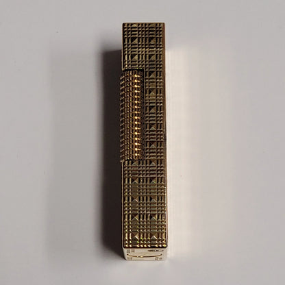 Alfred Dunhill Rollagas Gold Plated & Square Tartan Lighter
