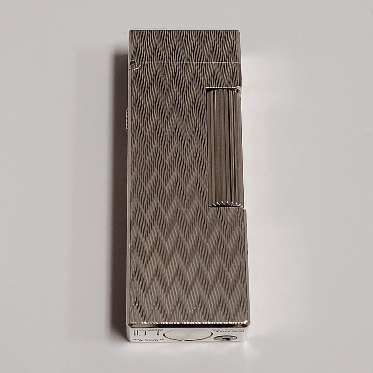 Alfred Dunhill Rollagas Silver Plated & Chevron Lighter