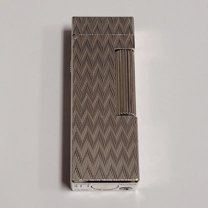 Alfred Dunhill Rollagas Silver Plated & Chevron Lighter