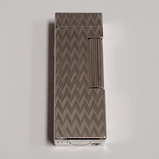 Alfred Dunhill Rollagas Silver Plated & Chevron Lighter