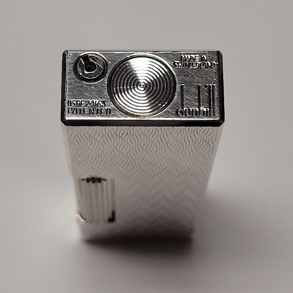 Alfred Dunhill Rollagas Silver Plated & Chevron Lighter
