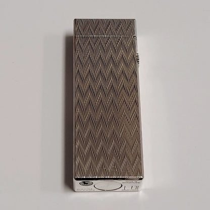 Alfred Dunhill Rollagas Silver Plated & Chevron Lighter