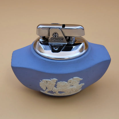 1960s Ronson Wedgwood Ulysses Blue Table Lighter