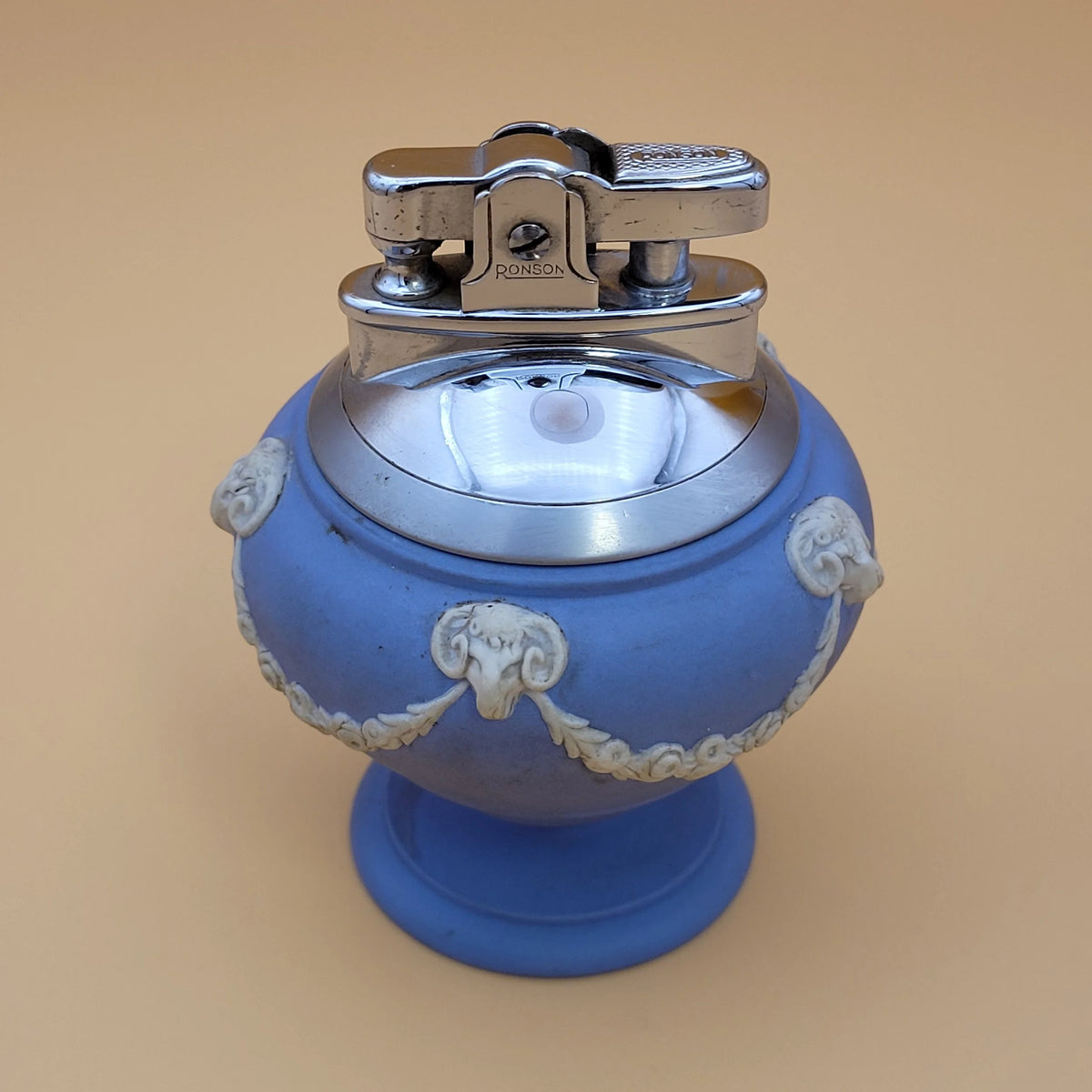 1960s Ronson Imperial Wedgwood Blue Table Lighter