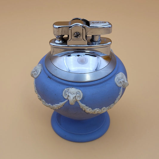1960s Ronson Imperial Wedgwood Blue Table Lighter