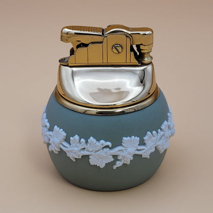 1960s Ronson Wedgwood Royalty Green Table Lighter