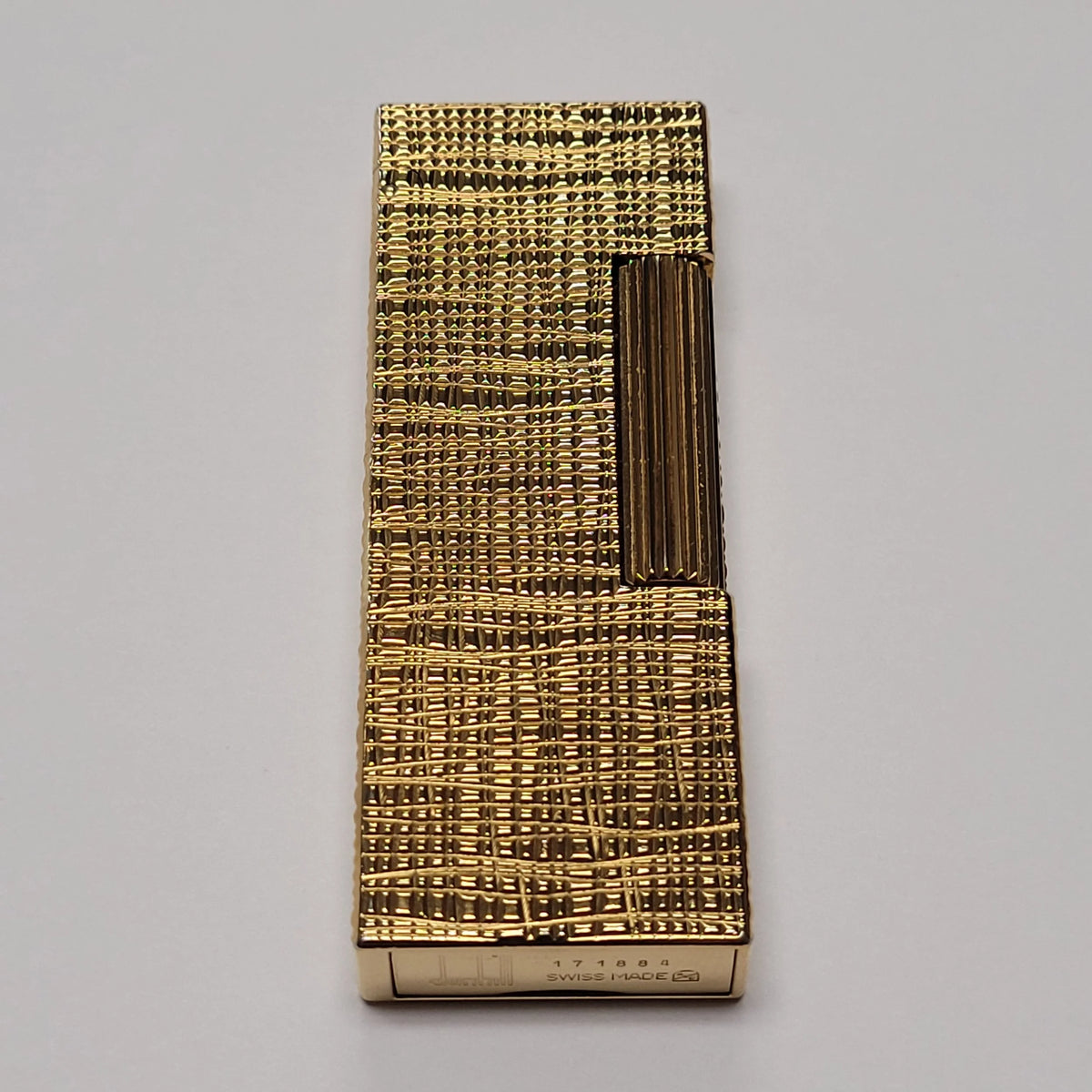 Alfred Dunhill Gemline Gold Plated Distorted Hobnail Lighter